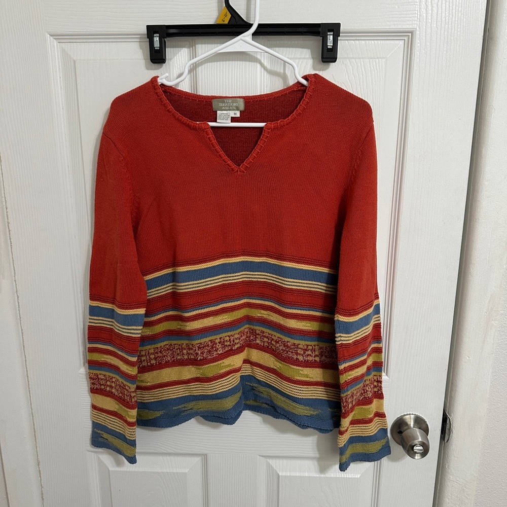 Multi color %100 cotton Sweater The Territory Ahead size Medium